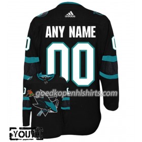 San Jose Sharks Custom Adidas 2018-2019 Alternate Authentic Shirt - Kinderen